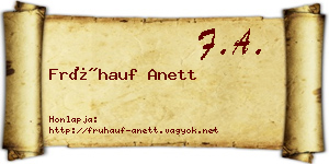 Frühauf Anett névjegykártya